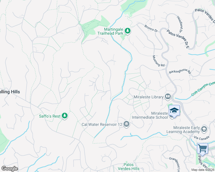 map of restaurants, bars, coffee shops, grocery stores, and more near 14 Chuckwagon Road in Rolling Hills