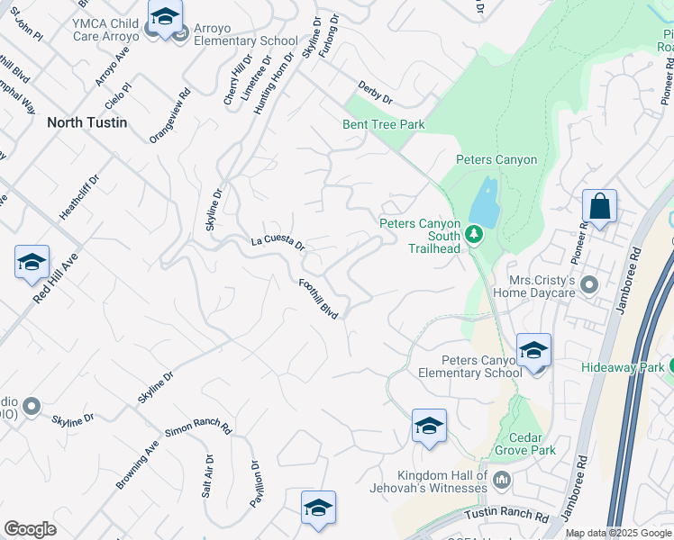 map of restaurants, bars, coffee shops, grocery stores, and more near 11332 Vista Del Lago in Santa Ana