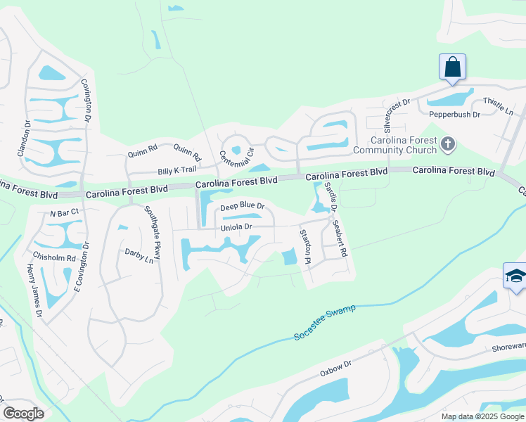 map of restaurants, bars, coffee shops, grocery stores, and more near 270 Deep Blue Drive in Myrtle Beach