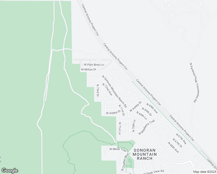 map of restaurants, bars, coffee shops, grocery stores, and more near 30119 North 72nd Avenue in Peoria