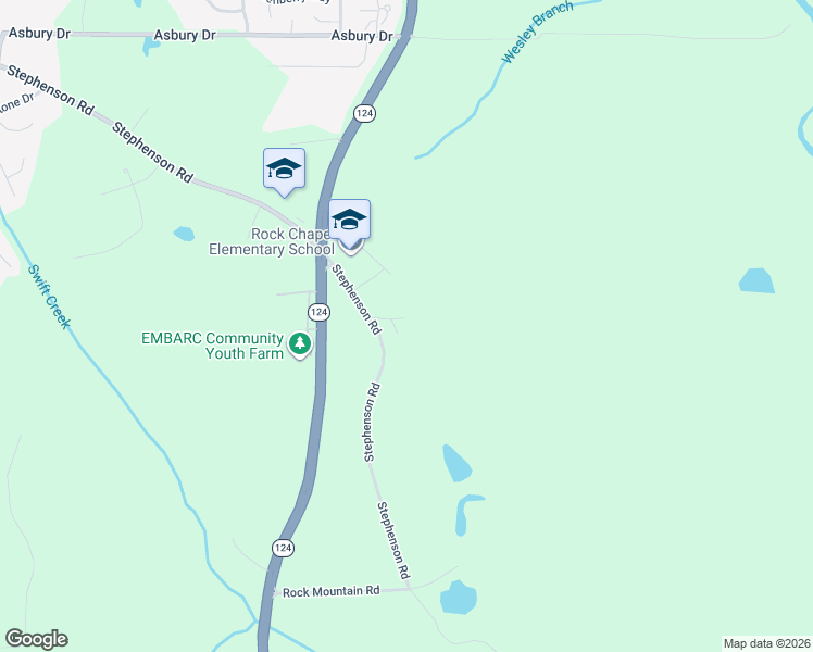 map of restaurants, bars, coffee shops, grocery stores, and more near 1994 Stephenson Road in Lithonia