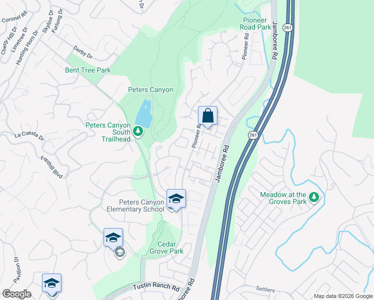 map of restaurants, bars, coffee shops, grocery stores, and more near 10940 Tantlinger Drive in Tustin