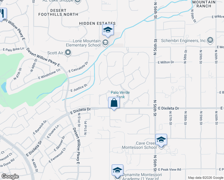 map of restaurants, bars, coffee shops, grocery stores, and more near 5241 East Barwick Drive in Cave Creek