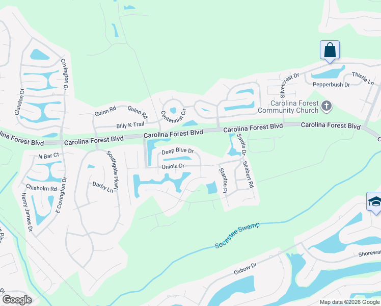 map of restaurants, bars, coffee shops, grocery stores, and more near 270 Deep Blue Drive in Myrtle Beach