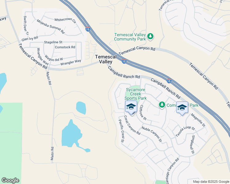 map of restaurants, bars, coffee shops, grocery stores, and more near 24892 Pine Mountain Terrace in Corona