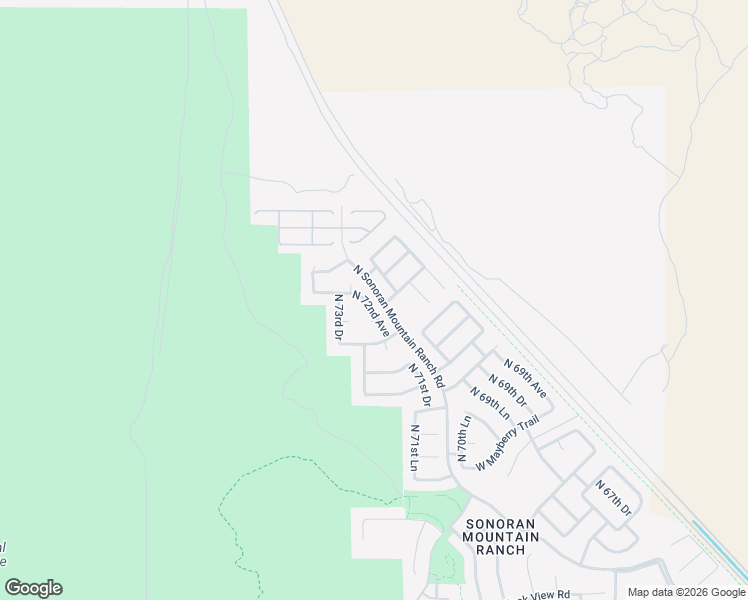 map of restaurants, bars, coffee shops, grocery stores, and more near North Sonoran Mountain Ranch Road in Peoria