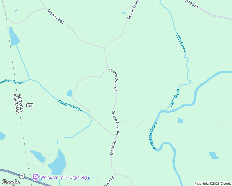 map of restaurants, bars, coffee shops, grocery stores, and more near 650 George Green Road in Tallapoosa