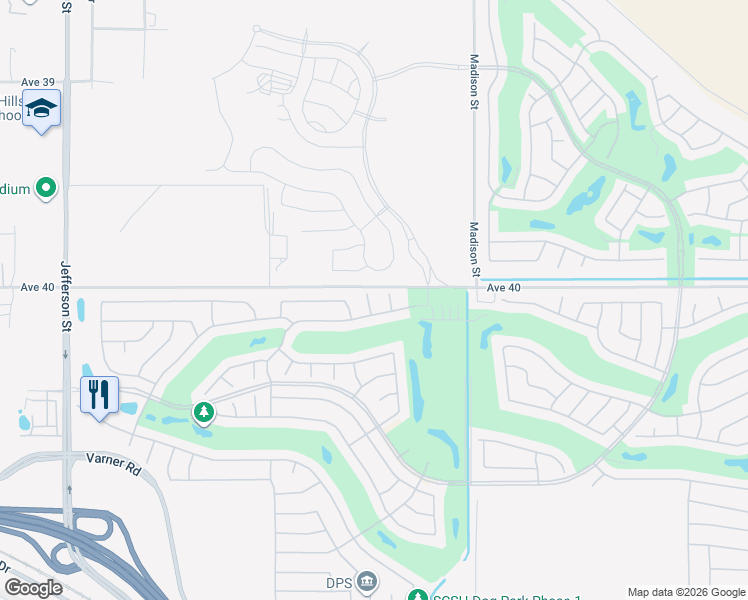 map of restaurants, bars, coffee shops, grocery stores, and more near 40086 Corte Los Orlanos in Indio