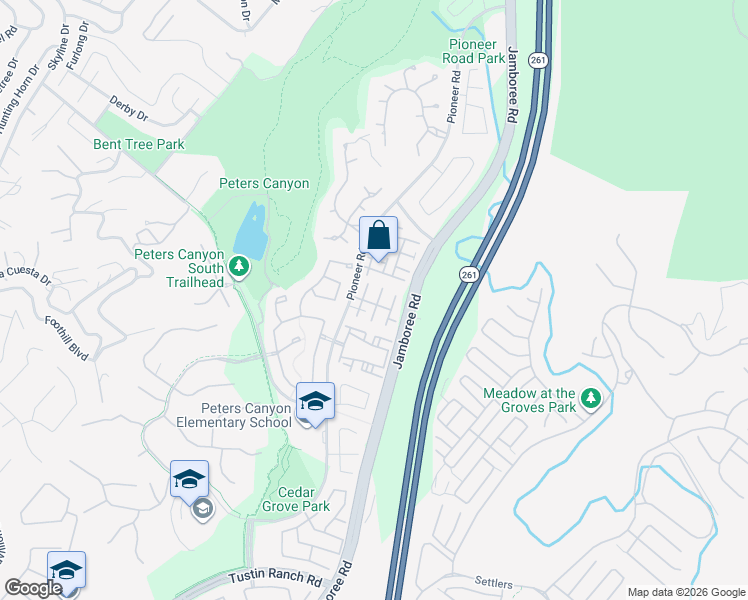 map of restaurants, bars, coffee shops, grocery stores, and more near 2657 Plumb Drive in Tustin