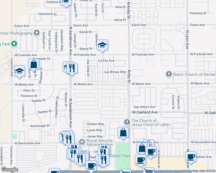 map of restaurants, bars, coffee shops, grocery stores, and more near in Hemet
