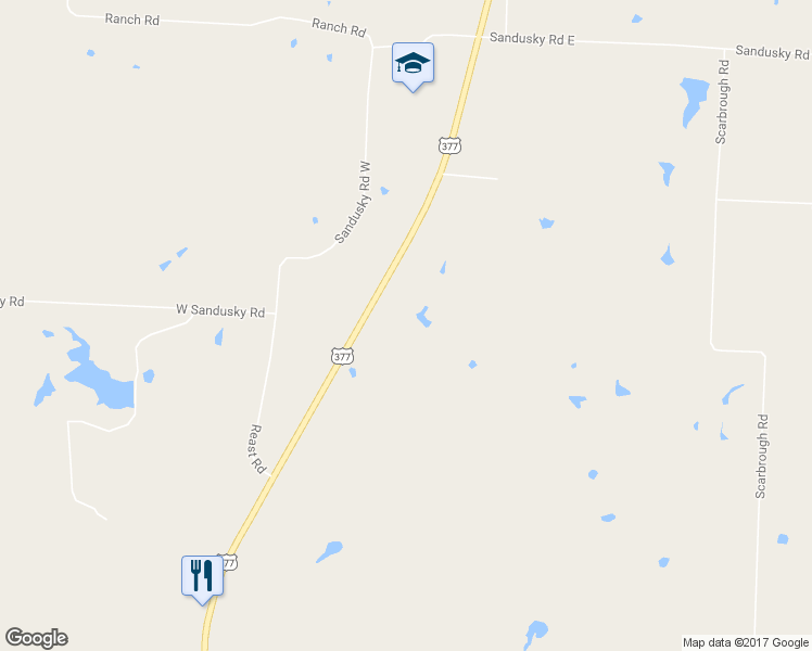 map of restaurants, bars, coffee shops, grocery stores, and more near 24806 U.S. 377 in Whitesboro