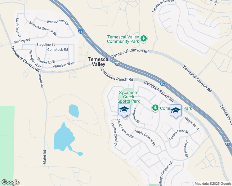 map of restaurants, bars, coffee shops, grocery stores, and more near 24934 Pine Creek Loop in Corona