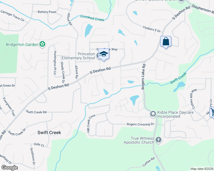 map of restaurants, bars, coffee shops, grocery stores, and more near 1201 Wildwood Trce in Lithonia