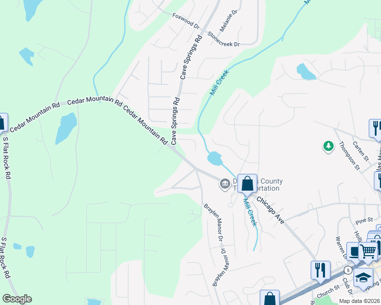 map of restaurants, bars, coffee shops, grocery stores, and more near 8190 Chicago Avenue in Douglasville