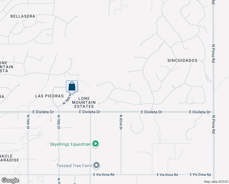 map of restaurants, bars, coffee shops, grocery stores, and more near 8300 East Dixileta Drive in Scottsdale
