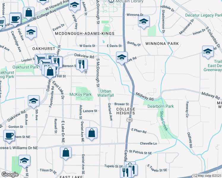 map of restaurants, bars, coffee shops, grocery stores, and more near 138 Garland Avenue in Decatur