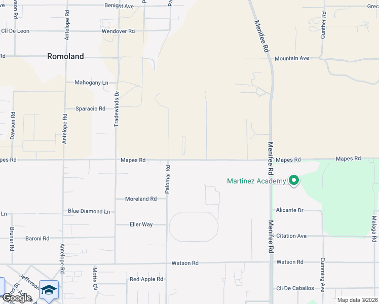 map of restaurants, bars, coffee shops, grocery stores, and more near 28521-28663 Mapes Road in Riverside County