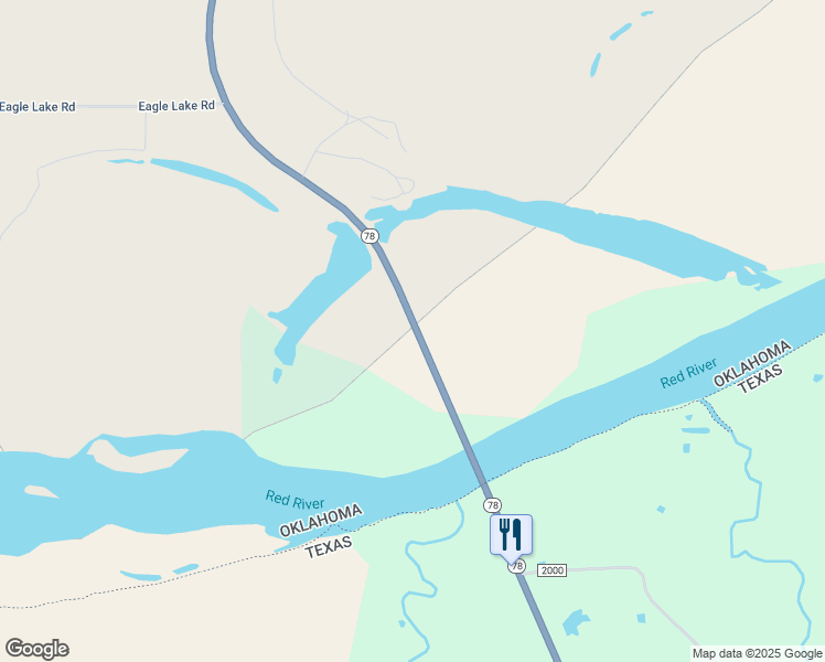 map of restaurants, bars, coffee shops, grocery stores, and more near Oklahoma 78 in Hendrix