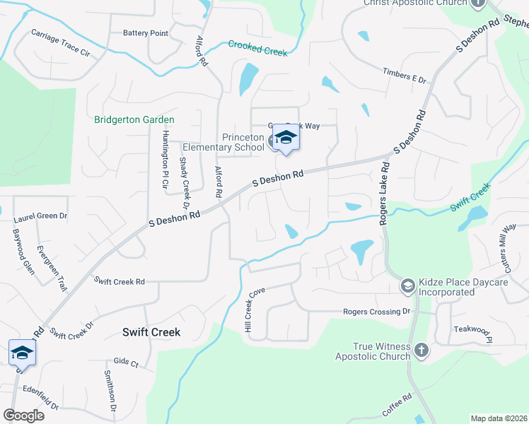 map of restaurants, bars, coffee shops, grocery stores, and more near 1197 Oak Knoll Court in Lithonia