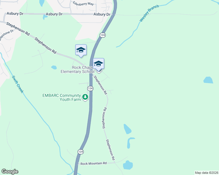 map of restaurants, bars, coffee shops, grocery stores, and more near 1994 Stephenson Road in Lithonia