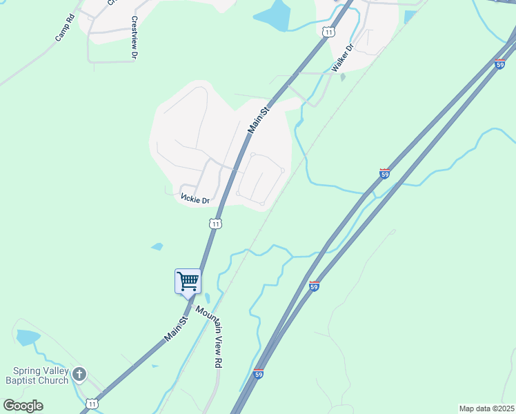 map of restaurants, bars, coffee shops, grocery stores, and more near 250 Trellis Circle in Springville