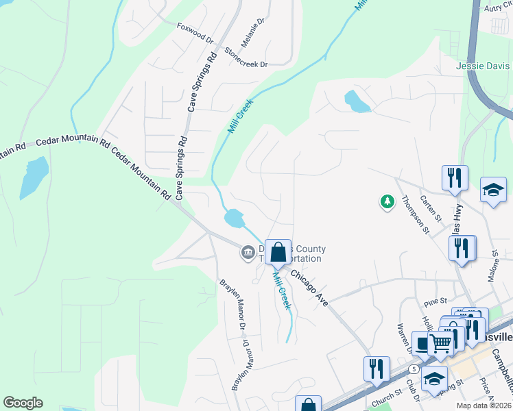 map of restaurants, bars, coffee shops, grocery stores, and more near 7090 Littlebrook Way in Douglasville