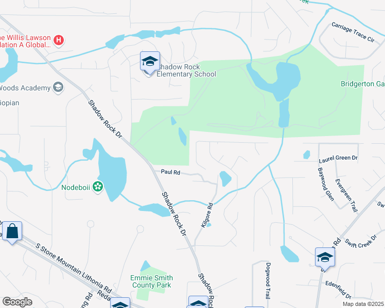 map of restaurants, bars, coffee shops, grocery stores, and more near 6028 Arbor Links Road in Lithonia