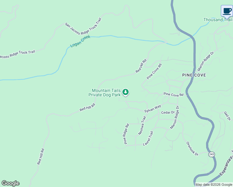 map of restaurants, bars, coffee shops, grocery stores, and more near 23010 Oak Leaf Lane in Idyllwild-Pine Cove