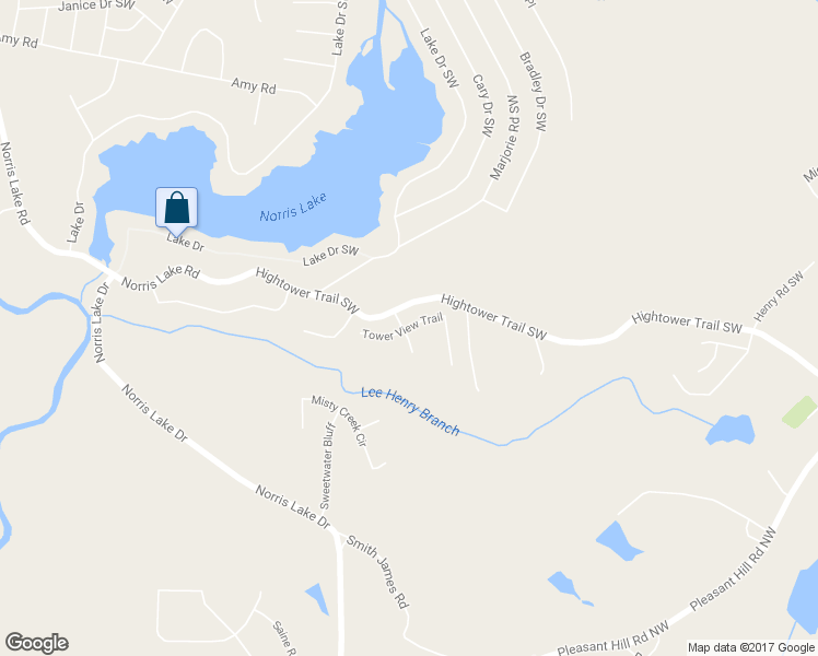 map of restaurants, bars, coffee shops, grocery stores, and more near 4920 Tower View Trail in Snellville