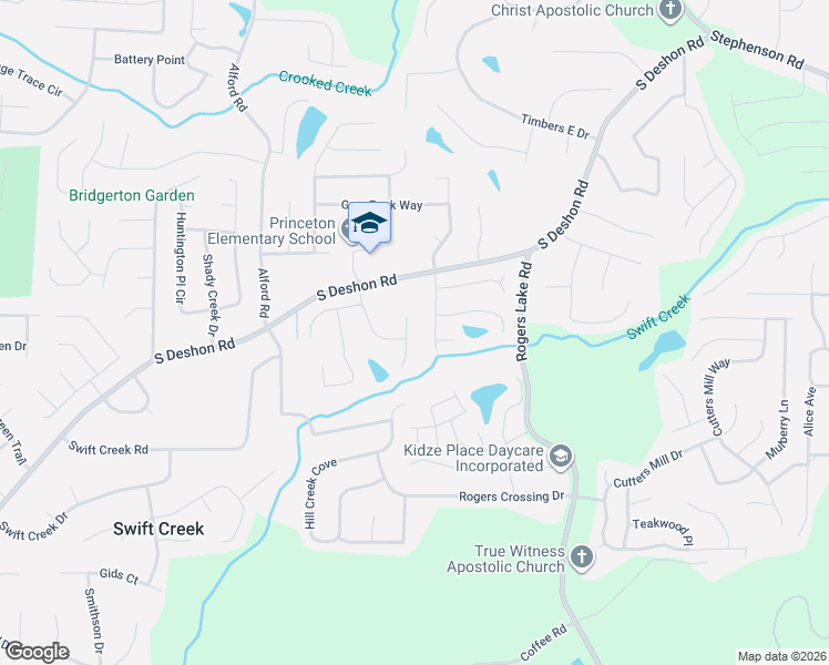 map of restaurants, bars, coffee shops, grocery stores, and more near 1172 Woodfield Trce in Lithonia