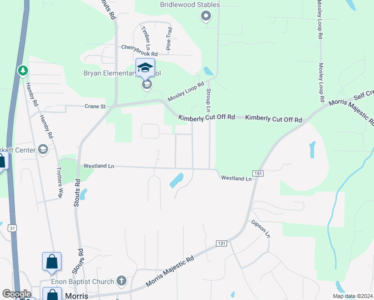 map of restaurants, bars, coffee shops, grocery stores, and more near 8624 Driftwood Drive in Morris