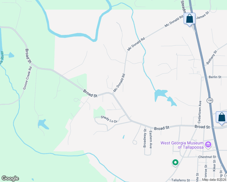 map of restaurants, bars, coffee shops, grocery stores, and more near in Tallapoosa