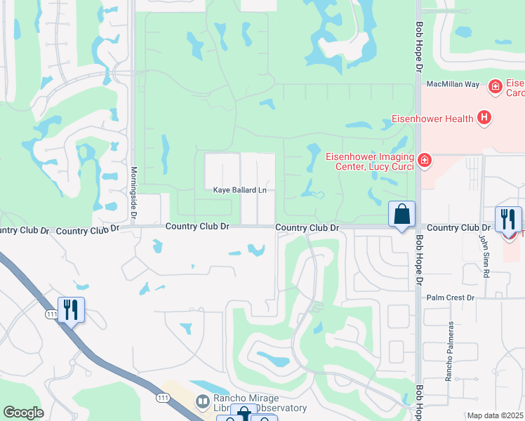 map of restaurants, bars, coffee shops, grocery stores, and more near 39890 Desert Sun Drive in Rancho Mirage