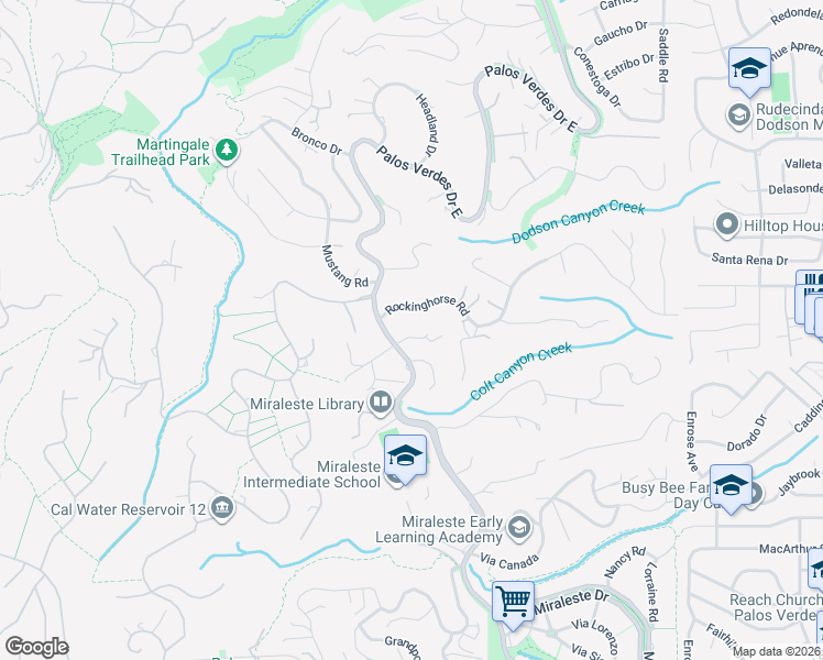 map of restaurants, bars, coffee shops, grocery stores, and more near 2831 Via El Miro in Rancho Palos Verdes