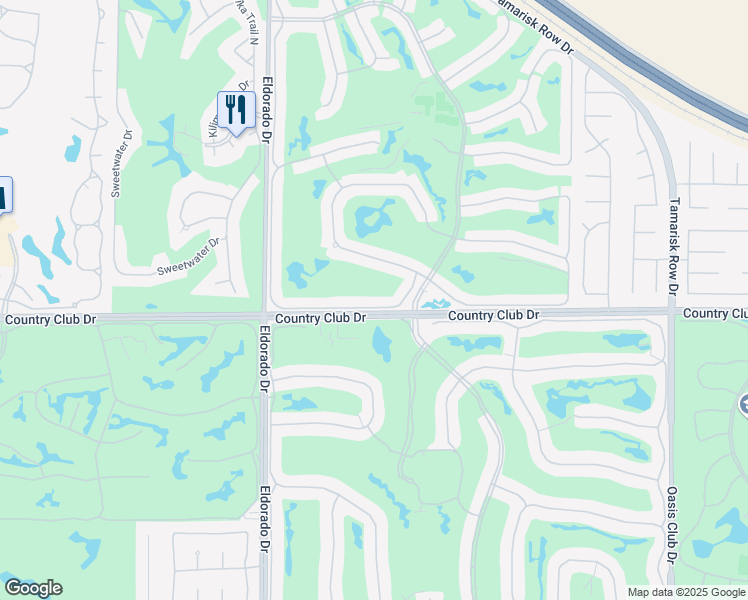 map of restaurants, bars, coffee shops, grocery stores, and more near 76260 Honeysuckle Drive in Palm Desert