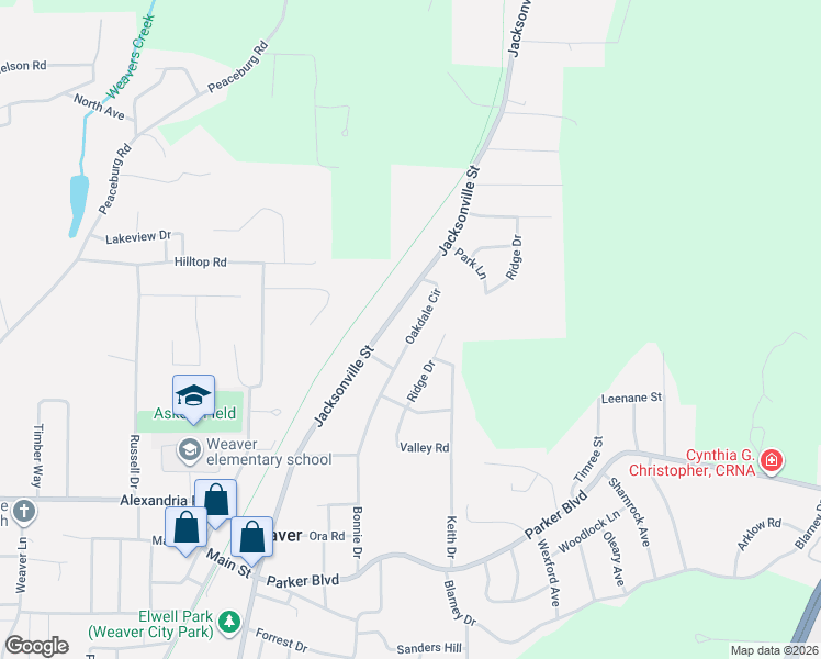 map of restaurants, bars, coffee shops, grocery stores, and more near 1220 Oakdale Circle in Weaver
