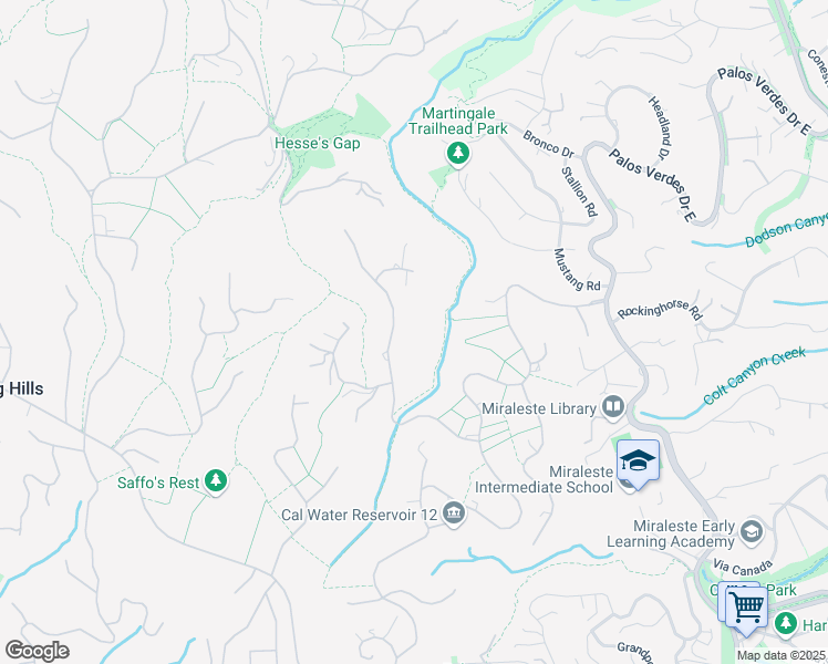 map of restaurants, bars, coffee shops, grocery stores, and more near 15 Chuckwagon Road in Rolling Hills