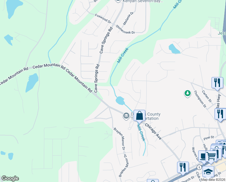 map of restaurants, bars, coffee shops, grocery stores, and more near 7277 Ashton Court in Douglasville