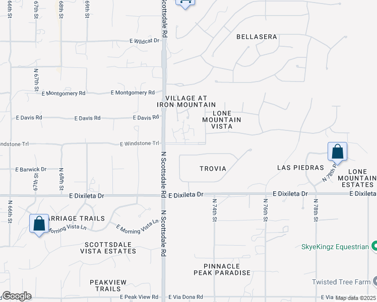 map of restaurants, bars, coffee shops, grocery stores, and more near 7250 East Alta Sierra Drive in Scottsdale