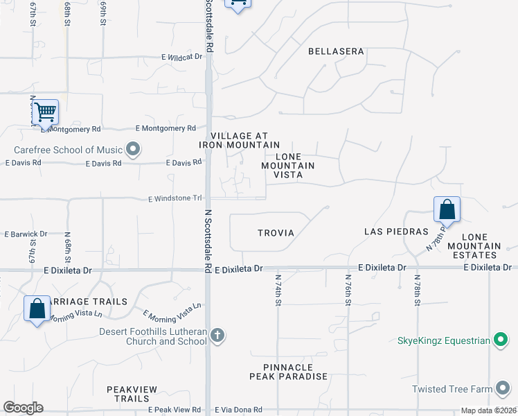 map of restaurants, bars, coffee shops, grocery stores, and more near 7288 East Alta Sierra Drive in Scottsdale