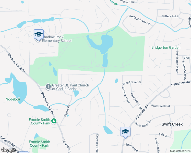 map of restaurants, bars, coffee shops, grocery stores, and more near 6225 Arbor Links Road in Lithonia