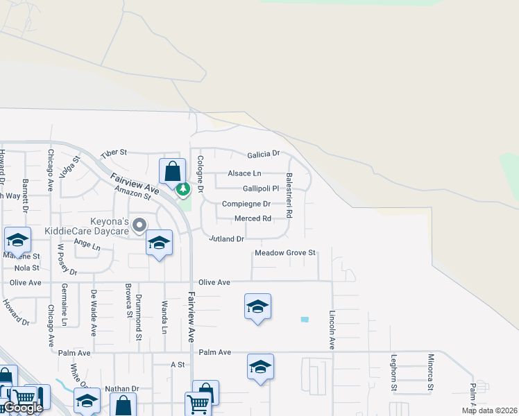 map of restaurants, bars, coffee shops, grocery stores, and more near 44269 Compiegne Dr in Hemet