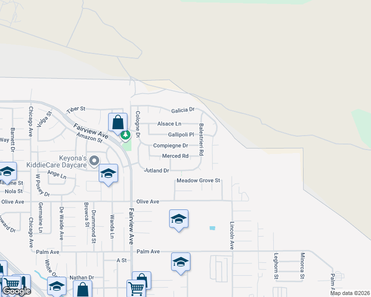 map of restaurants, bars, coffee shops, grocery stores, and more near 44295 Compiegne Drive in Hemet