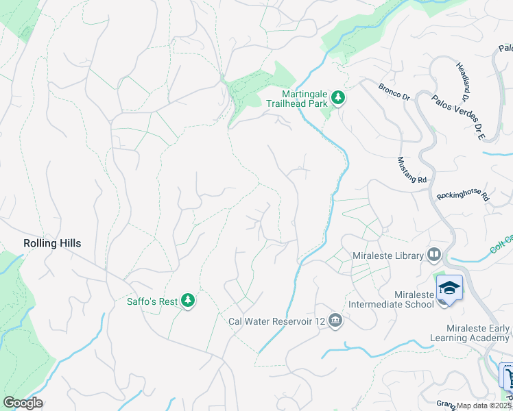 map of restaurants, bars, coffee shops, grocery stores, and more near 17 Bowie Road in Rolling Hills