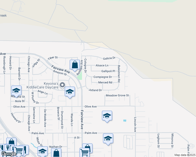 map of restaurants, bars, coffee shops, grocery stores, and more near 44239 Compiegne Drive in Hemet