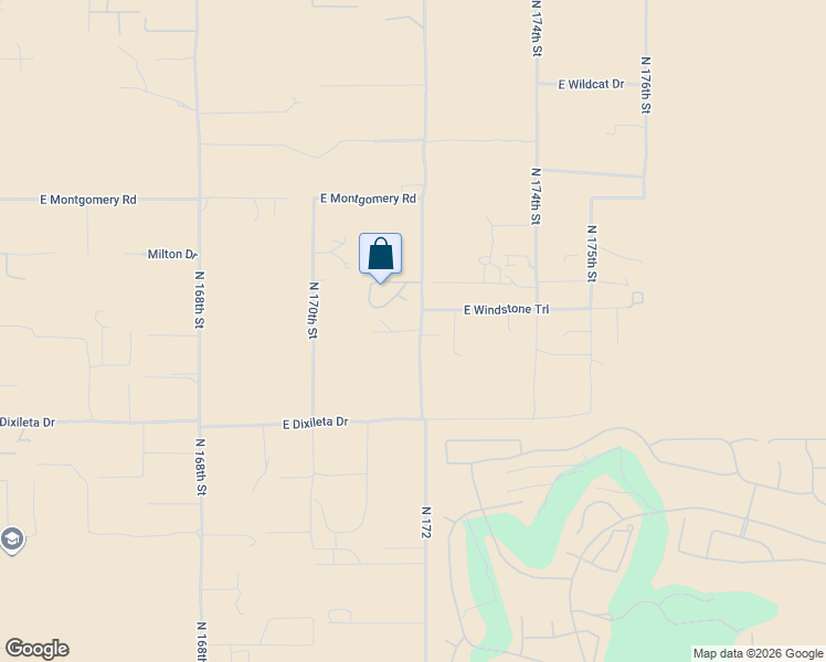 map of restaurants, bars, coffee shops, grocery stores, and more near 17200 East Windstone Trail in Scottsdale