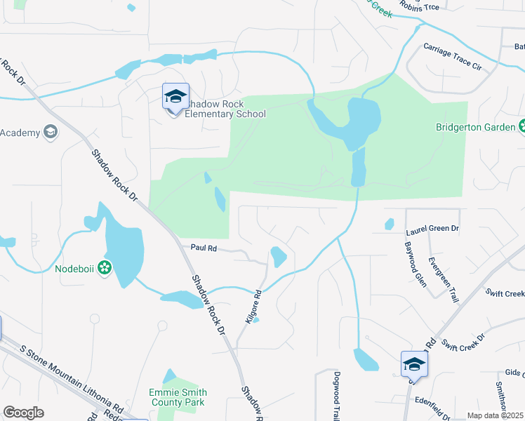 map of restaurants, bars, coffee shops, grocery stores, and more near 6209 Valley Green Road in Lithonia