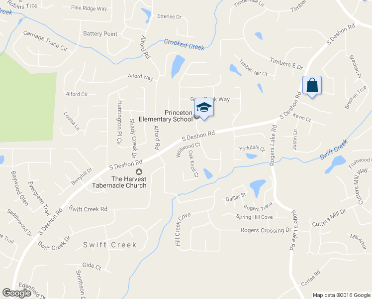 map of restaurants, bars, coffee shops, grocery stores, and more near 1173 Oak Knoll Ct in Lithonia