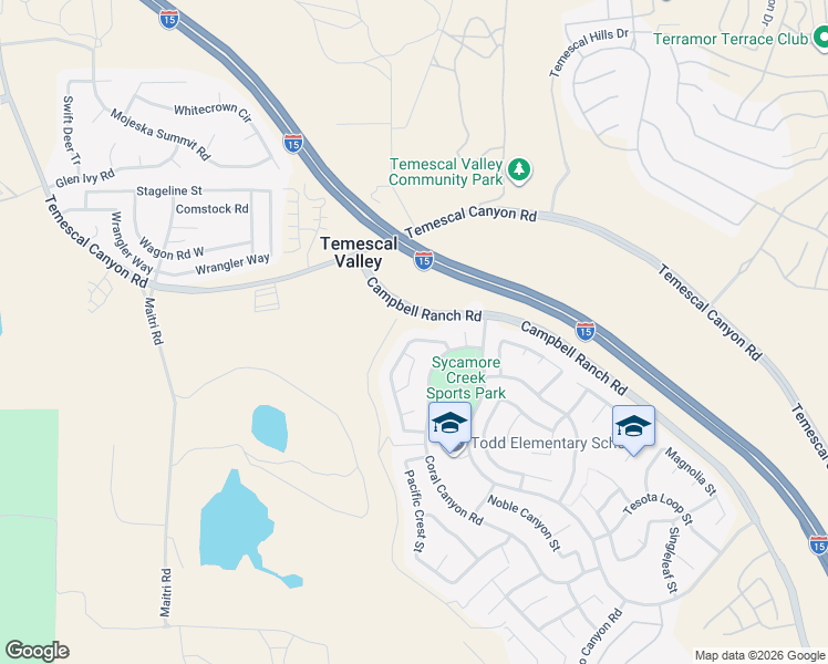 map of restaurants, bars, coffee shops, grocery stores, and more near 10798 Rosemary Way in Corona