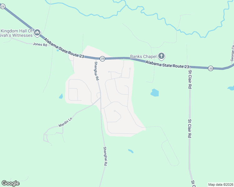 map of restaurants, bars, coffee shops, grocery stores, and more near 190 Sweetwater Way in Springville